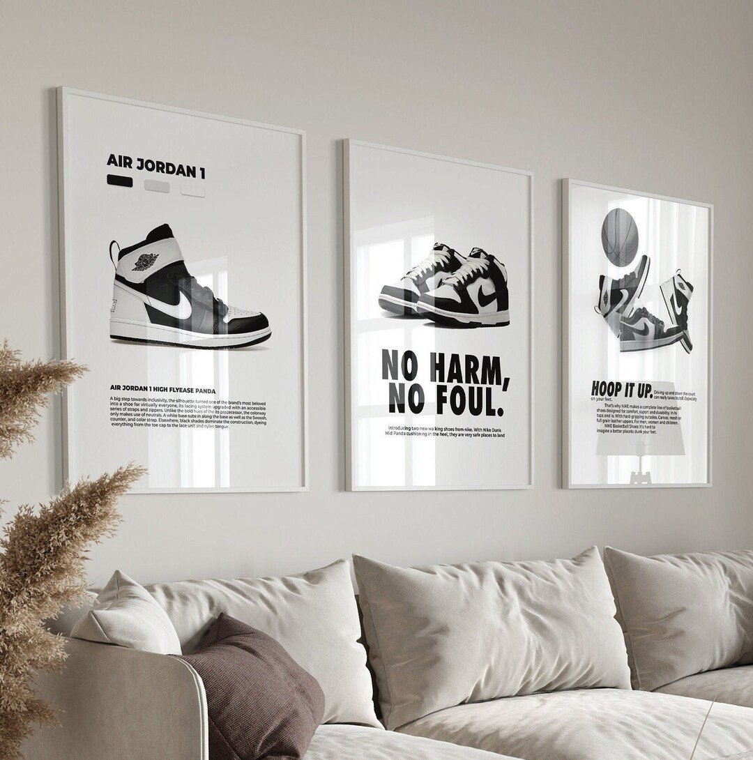 HypeBeast Printable Wall Art, Hypebeast Sneaker Poster Set of 3, Minimalist Hypebeast Shoe poster... | Etsy (US)