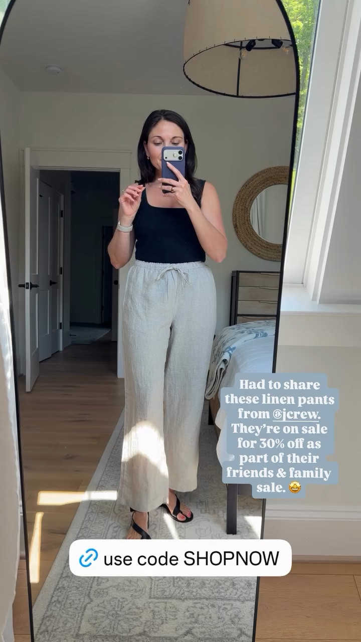 Had to share these linen pants from @jcrew. They’re on sale for 30% off as part of their friends & family sale. 🤩