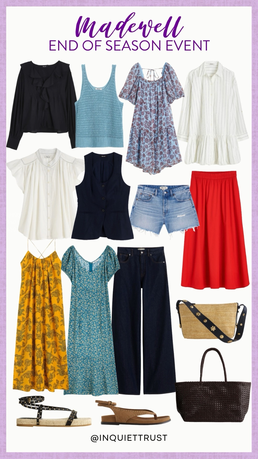 Hurry up and catch these deals on stylish tops, dresses, pants, shoes, and more from Madewell! The sale is up to 60% off with an extra 30% with code: SUMMERTIME.
#onsalenow #capsulewardrobe #vacationwardrobe #summeraccessories

#LTKSeasonal #LTKStyleTip #LTKSaleAlert