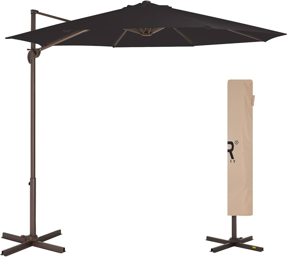 JEAREY 10FT Cantilever Patio Umbrella Roating Outdoor Offset Umbrella Heavy Duty Sun Umbrella, Bl... | Amazon (US)