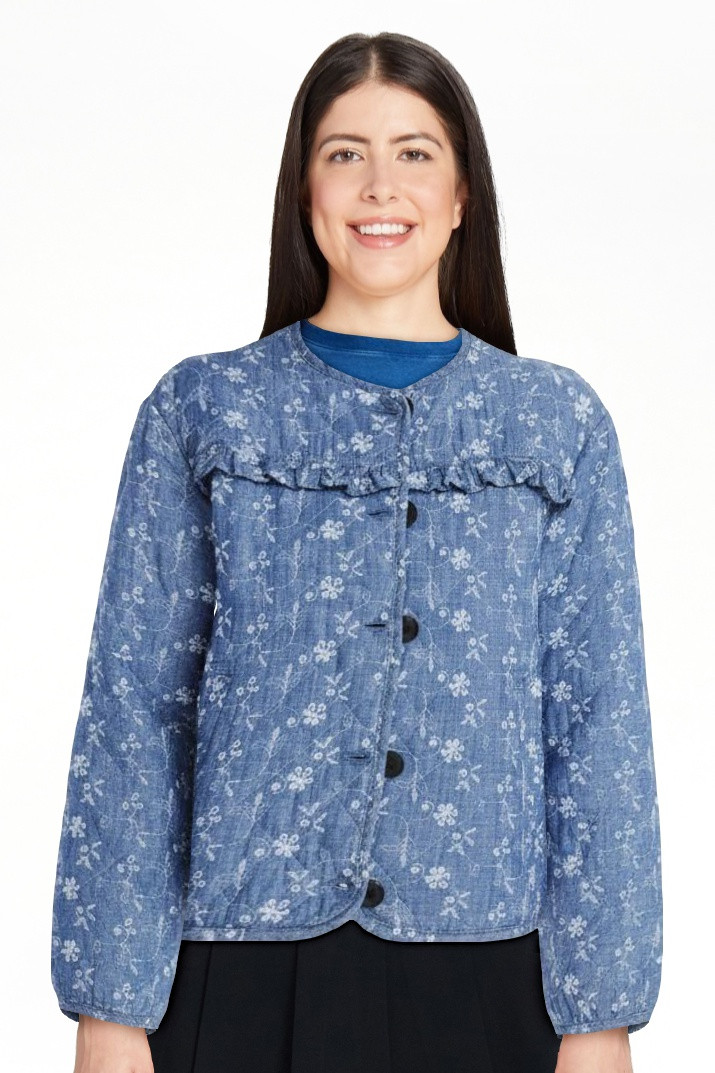 Scoop Women's Cotton Eyelet Jacket with Puff Sleeves, Sizes XS-4X | Walmart (US)