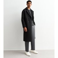 Men's Black Double Breasted Coat New Look | New Look (UK)