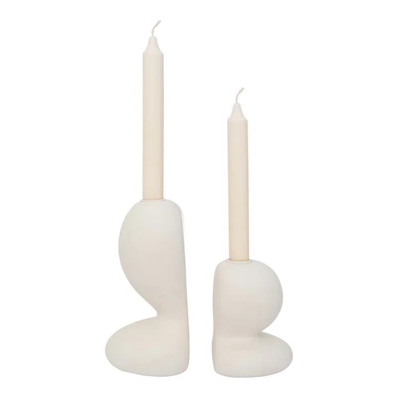 2 Piece Glass Tabletop Candlestick Set | Wayfair North America