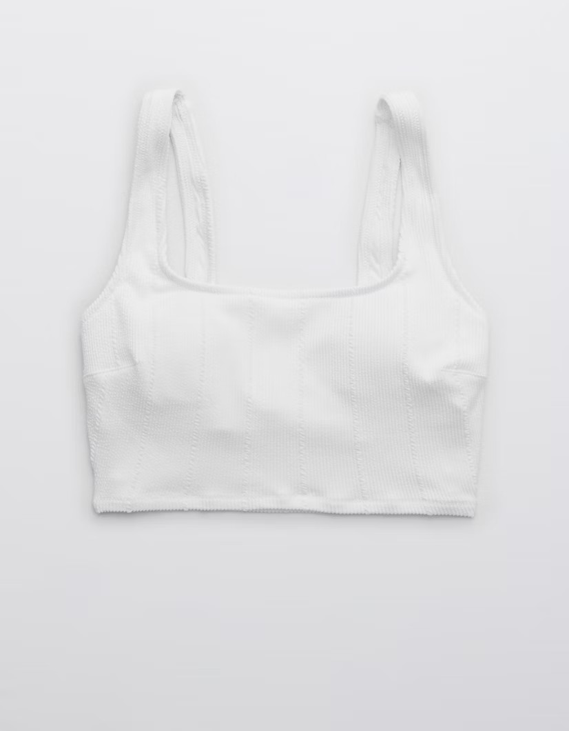 Aerie Crinkle Longline Scoop Bikini Top | American Eagle Outfitters (US & CA)