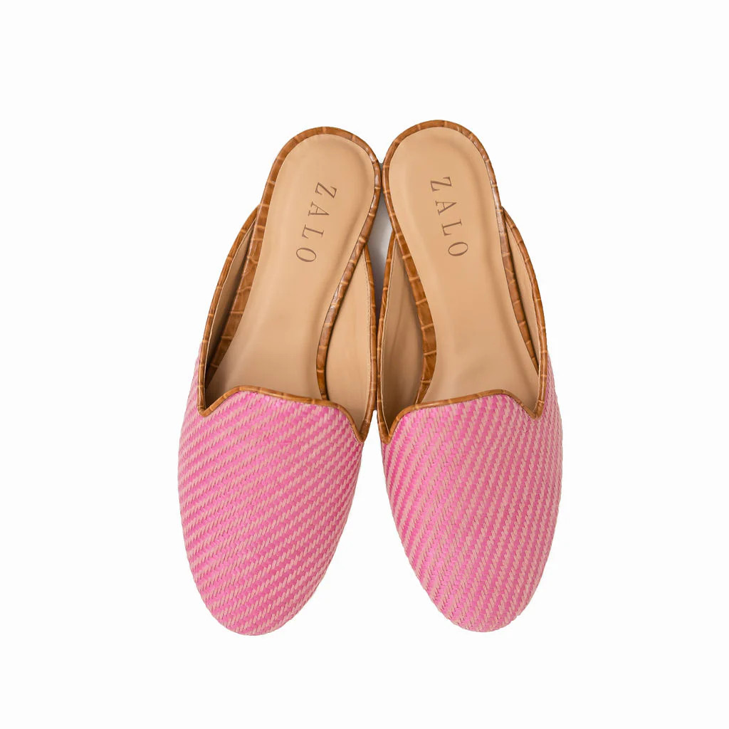 Fuchsia Raffia Mule | House of Zalo