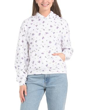 Fleece Floral All Over Printed Hoodie For Women, Cotton/Polyester | TJ Maxx