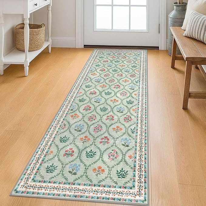 KILOCOCO 2x6 Runner Rug, Moroccan Super Soft Washable Hallway Entryway Runner Rug, Accent Print F... | Amazon (US)