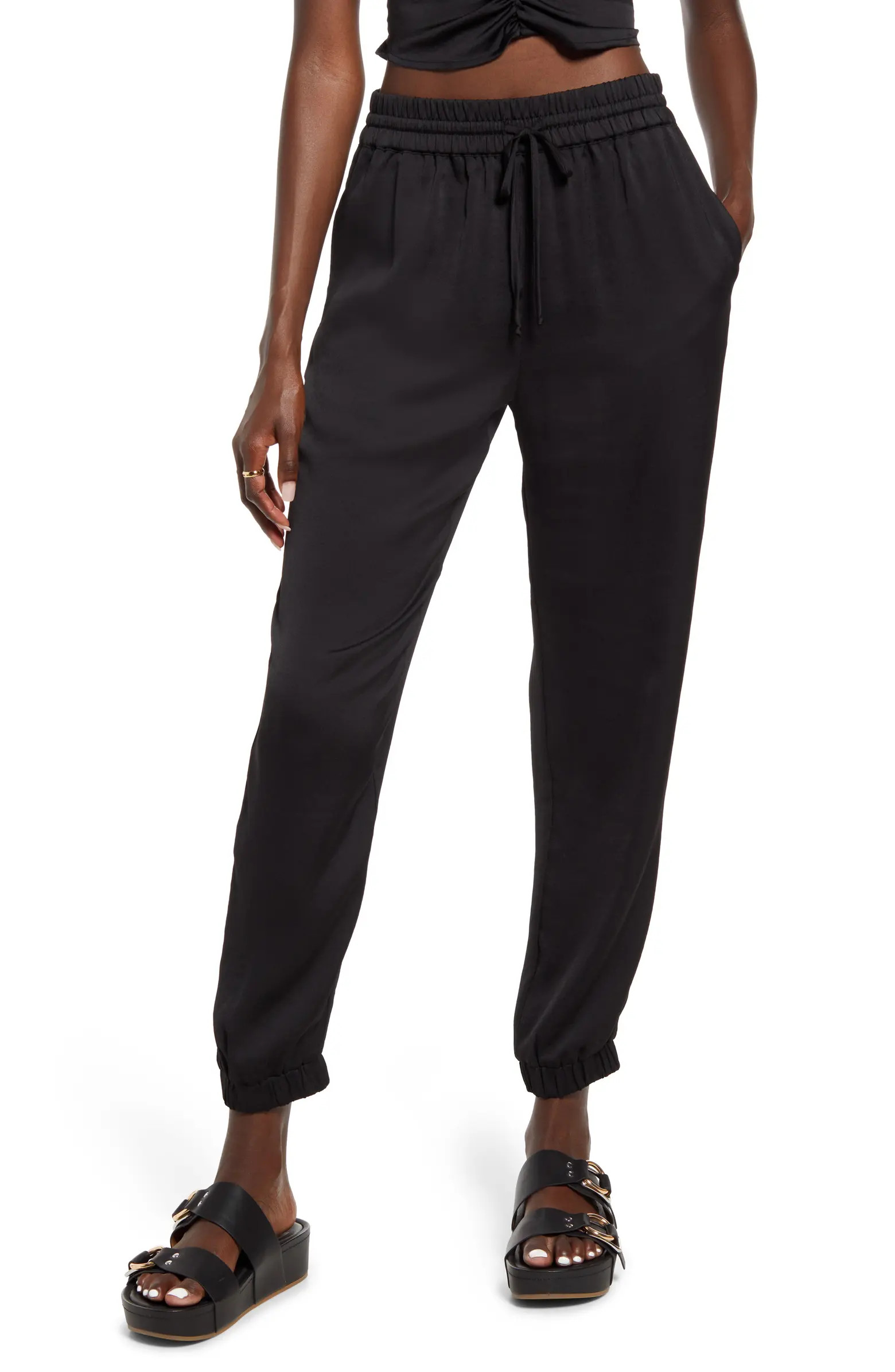 Open Edit Satin Joggers | Nordstrom | Nordstrom