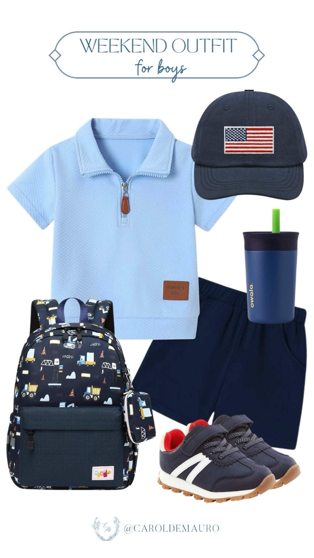 Keep your busy boy comfortable and cute in these easy-to-wash navy shorts and sneakers while you tackle the weekend to-do list! Just grab the backpack and water bottle and he is officially ready for anything.

amazon fashion, boys weekend outfit, kids fashion, toddler look, toddler bag, casual style, errands day, affordable fashion

#LTKSeasonal #LTKU #LTKootd