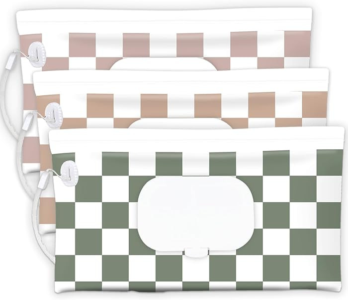 Baby Wipe Holder, 3-Pack Portable Refillable Wipe Dispenser, Waterproof & Dustproof Travel Baby W... | Amazon (US)