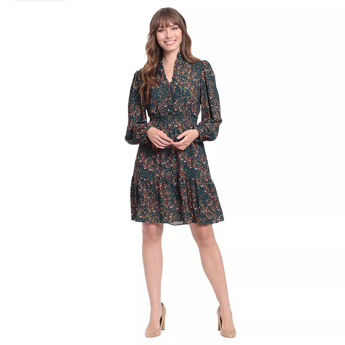 Women's London Times Smocked Waist Ruffle Bodice Tiered Dress | Kohl's