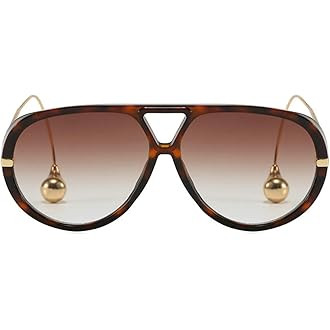 Oversized Retro Large Aviator Sunglasses for Women Tangle Free UV400 Protection Metal Trendy Fram... | Amazon (US)