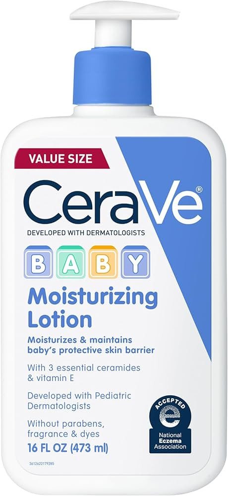 CeraVe Baby Lotion, Gentle Baby Skin Care with Ceramides, Niacinamide & Vitamin E, Fragrance, Par... | Amazon (US)