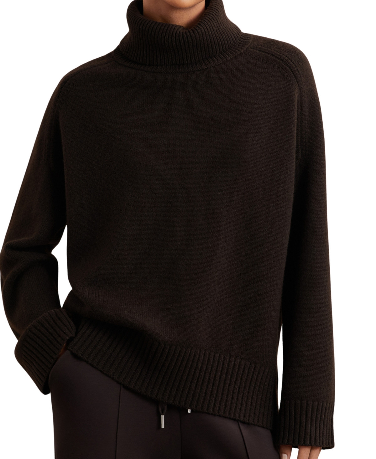 Reiss Women's Wool-Cashmere Roll-Neck Sweater - Chocolate, Brown | Macy's