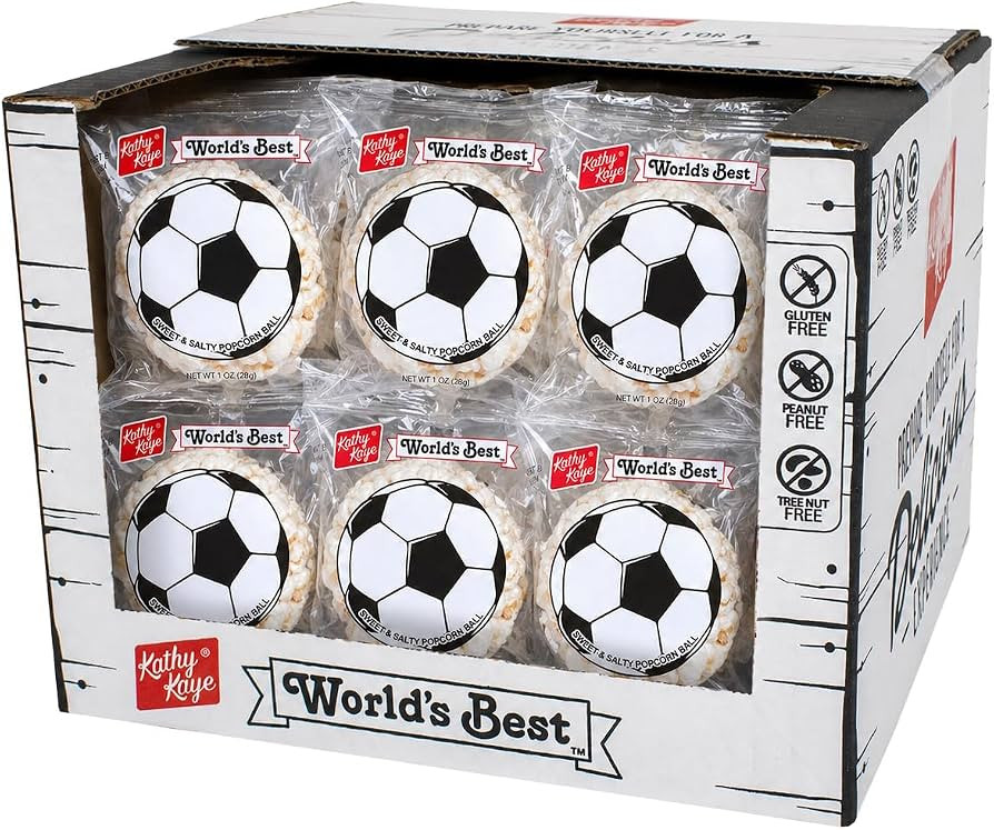 Kathy Kaye Soccer Sweet & Salty 1 oz. Popcorn Balls | Delicious, Crunchy, & Perfect for Snacking|... | Amazon (US)
