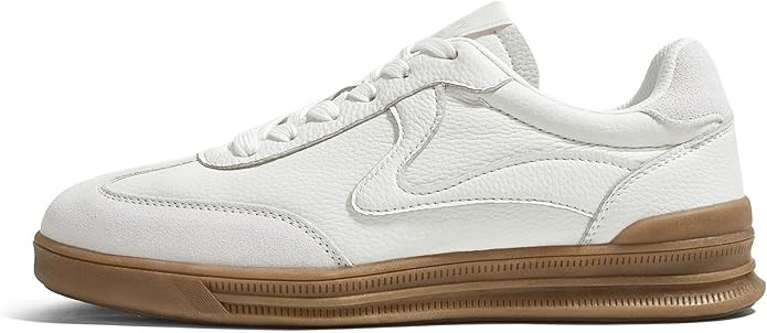 LUCKY STEP Women's Retro Fashion Sneakers Classic Cute Casual Trainers Trendy Footwear Lace up Te... | Amazon (US)