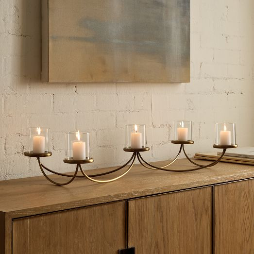 Curved Metal Votive Centerpiece | West Elm (US)