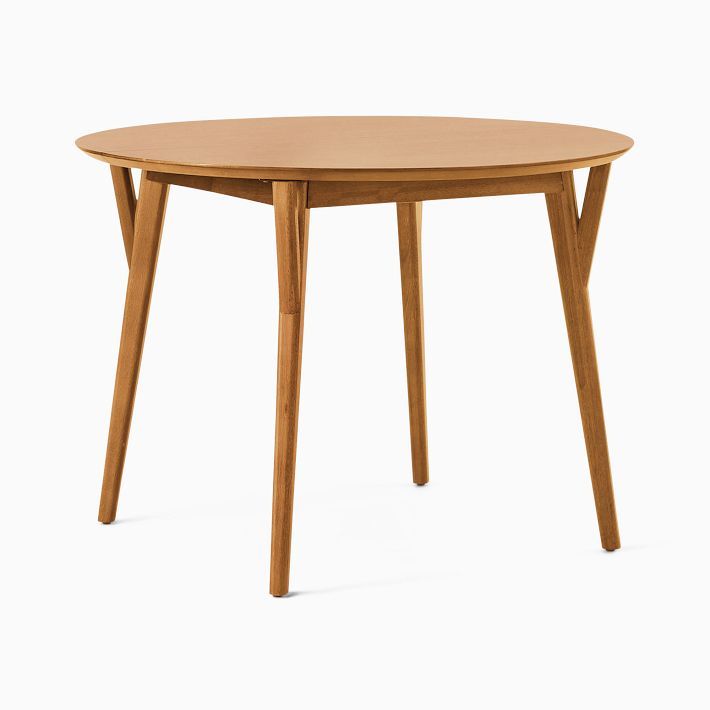 Mid-Century Rounded Expandable Dining Table (42"–80") | West Elm (US)