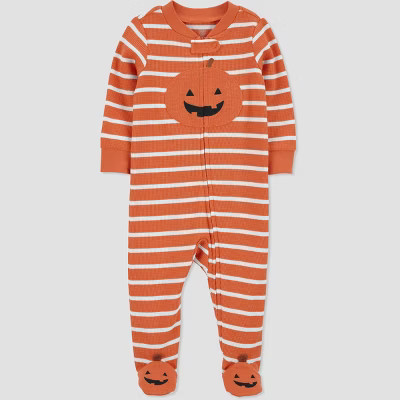 Carter's Just One You® Baby Pumpkin Footed Pajama - Orange | Target