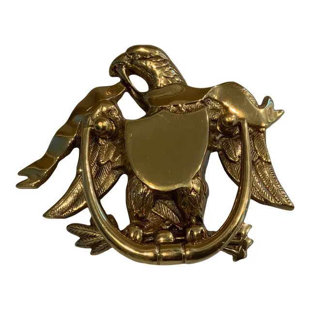 Solid Brass Eagle Door Knocker | Chairish