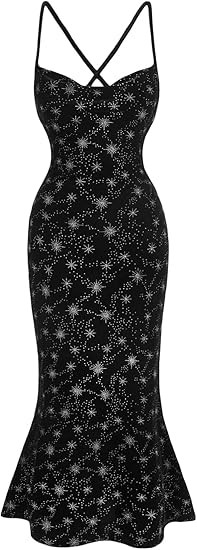 Floerns Women's Spaghetti Strap Cowl Neck Long Slip Satin Silk Midi Dress | Amazon (US)