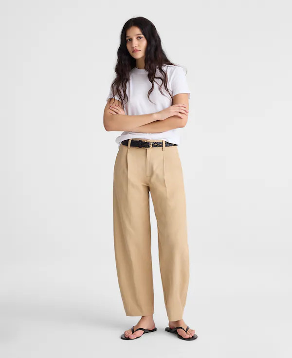 The Barrel-Leg Pant in Drapey Twill | Madewell