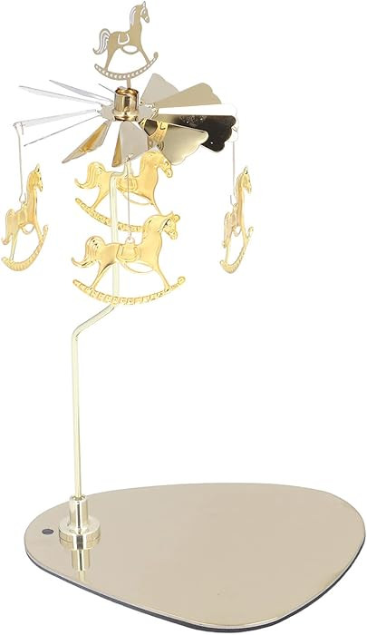 Spinning Candle Holder, Stainless Steel Magnetic Tray Golden Rotating Candlestick Set Auto Rotati... | Amazon (US)