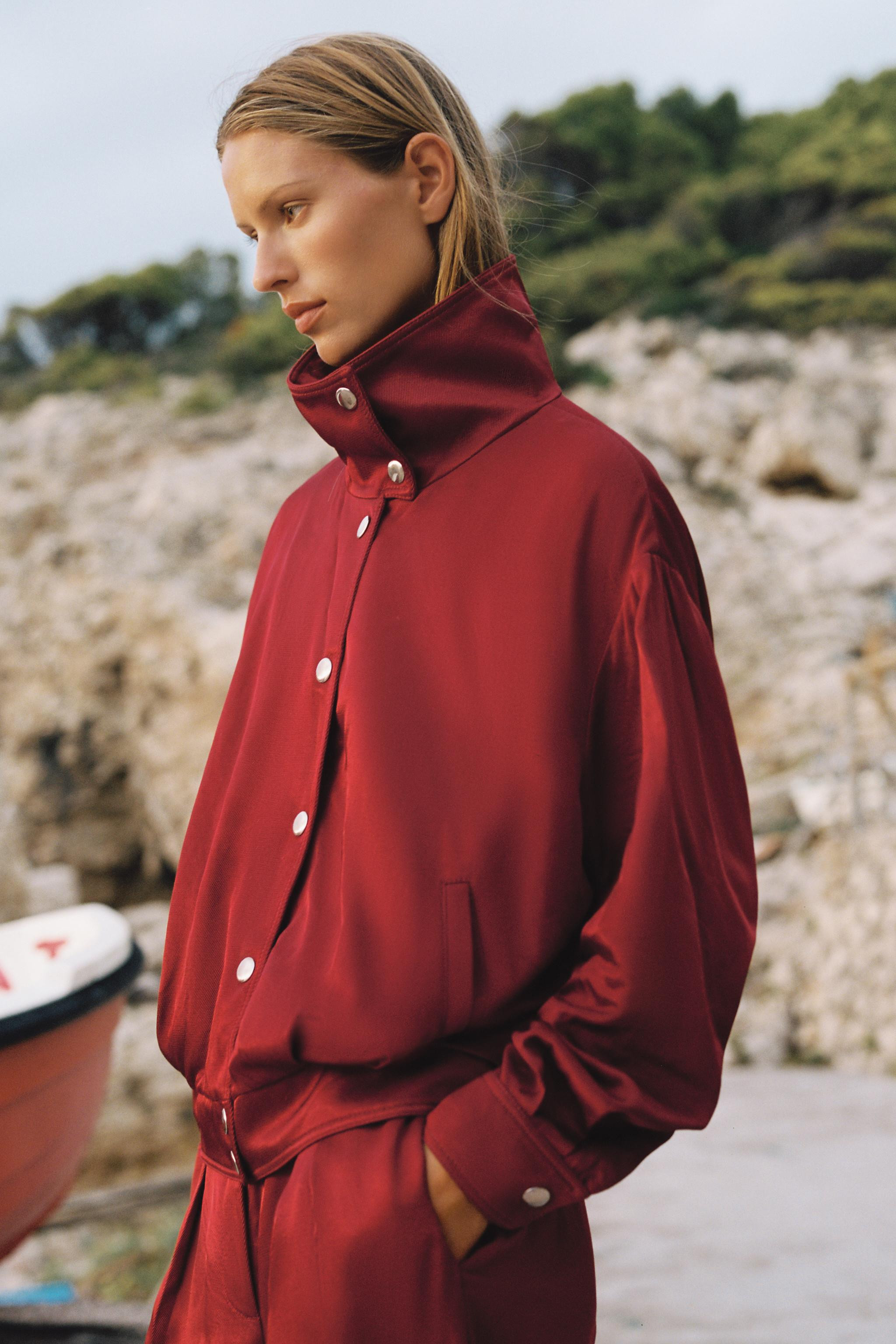 STAND-UP COLLAR BOMBER JACKET | Zara US