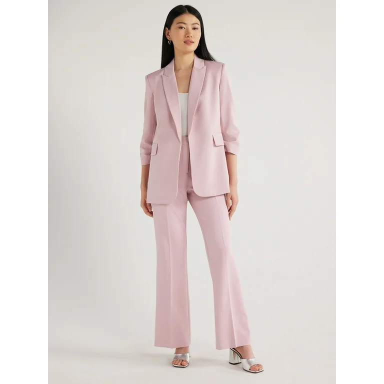 Scoop Women's Relaxed Fit Scrunch Sleeve Blazer, Sizes XS-XXL - Walmart.com | Walmart (US)
