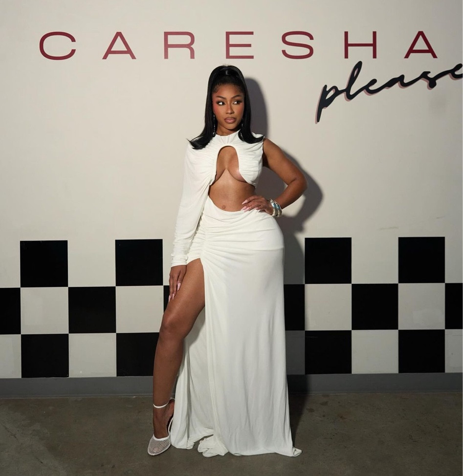 Yung Miami on Caresha Please wearing Christopher Esber 