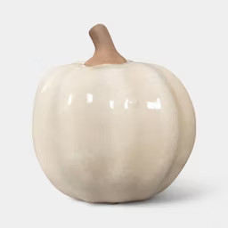 5.24" Medium Fall Ceramic Pumpkin Ivory - Threshold\u2122 | Target