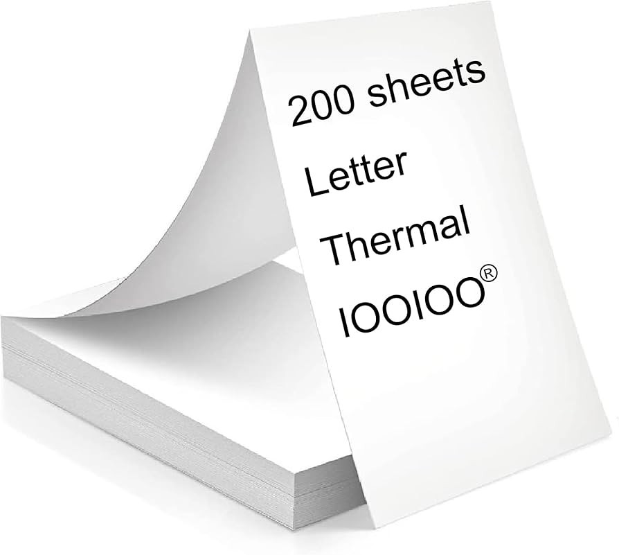 200 pages, thermal printer paper 8.5 x 11, letter, folded, continuous, perforated, quick dry for ... | Amazon (US)