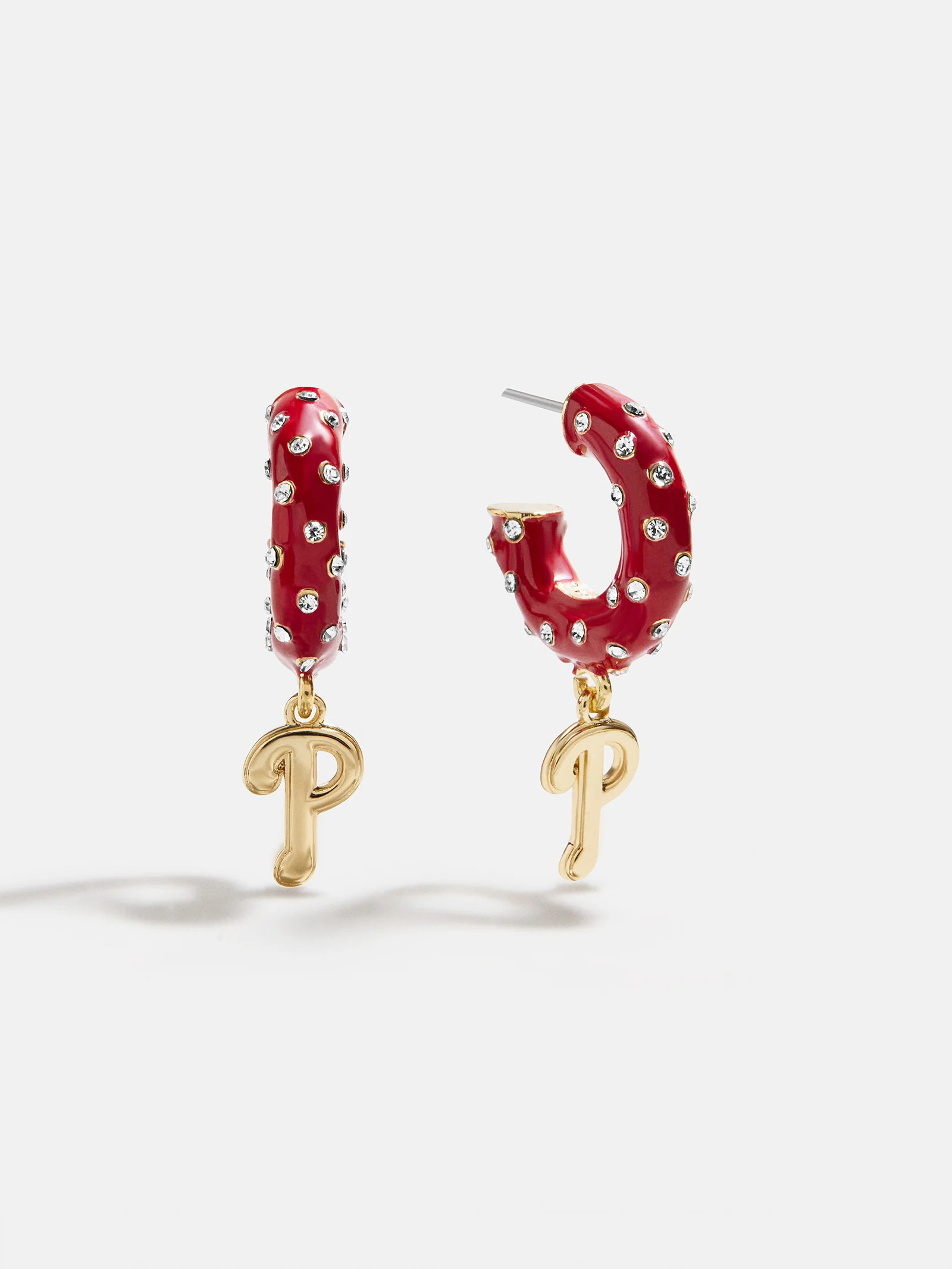 MLB Enamel Hoop Earrings - Philadelphia Phillies | BaubleBar