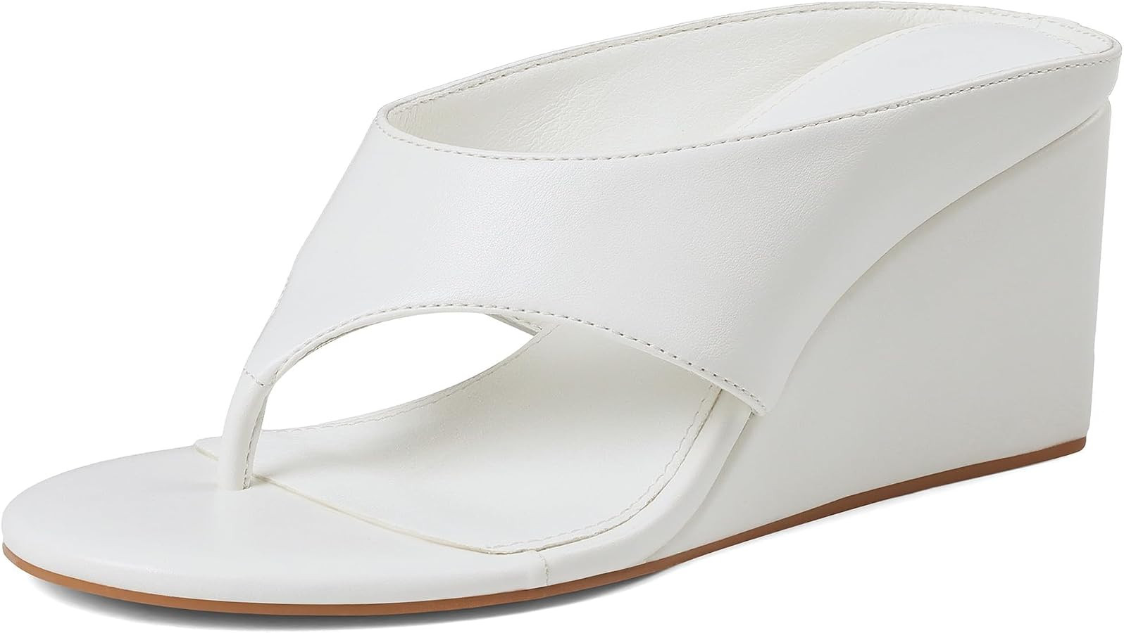 AMINUGAL Wedge Sandals for Women Trendy Dressy Summer Wedges Heels for Women Chunky Heel Open Rou... | Amazon (US)