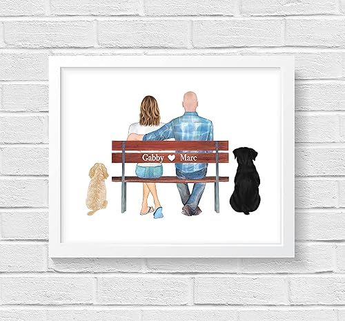 Personalized Gift For Couple and Dog Print, UNFRAMED, 8 X 10 or 11 X 14 Art Print, Dog Mom Gift, ... | Amazon (US)