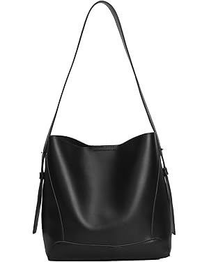 Barsine Leather Bucket Tote Purse for Women Tote Bag and Handbags Shoulder Bag with Pockets and M... | Amazon (US)