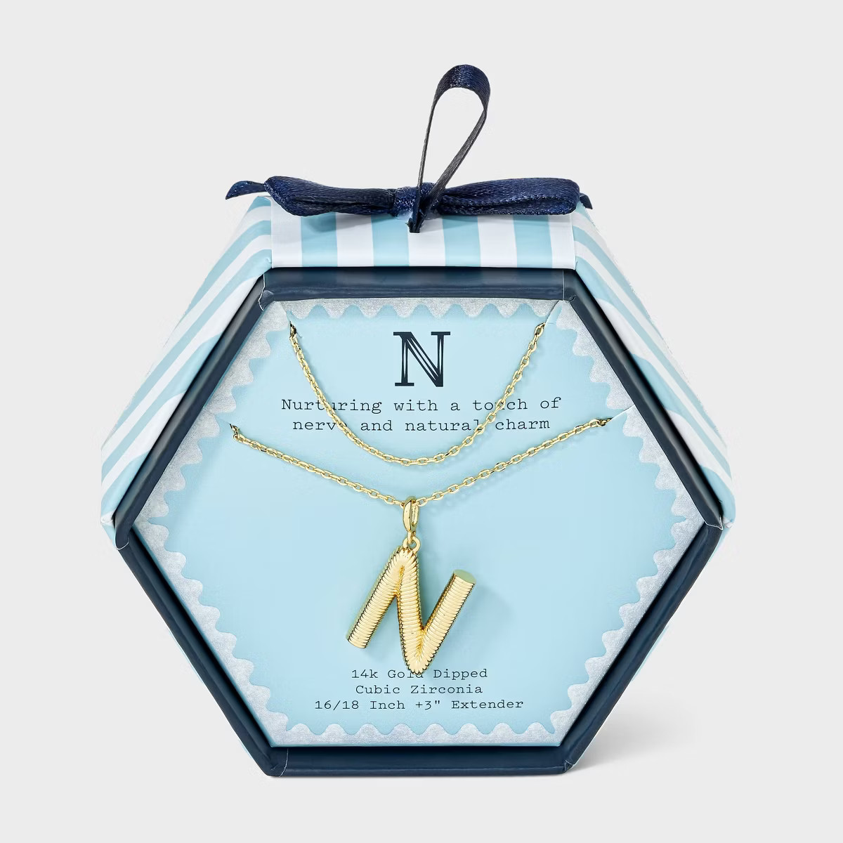 14K Gold Dipped Cubic Zirconia Duo Initial Multi-Strand Necklace - A New Day™ Gold | Target