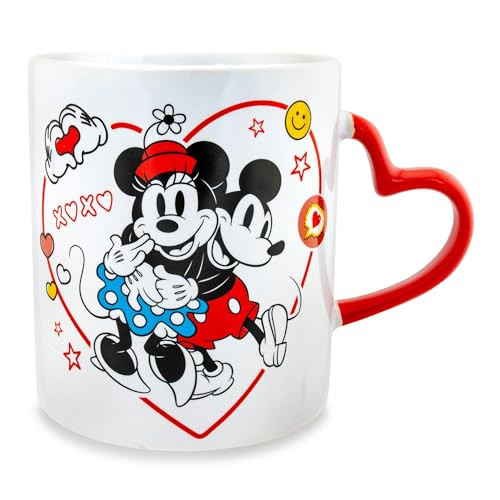 Disney Mickey and Minnie Mouse Love Icons Ceramic Mug With Sculpted Handle | Large Coffee Cup For Tea, Espresso, Cocoa | Holds 20 Ounces | Amazon (US)