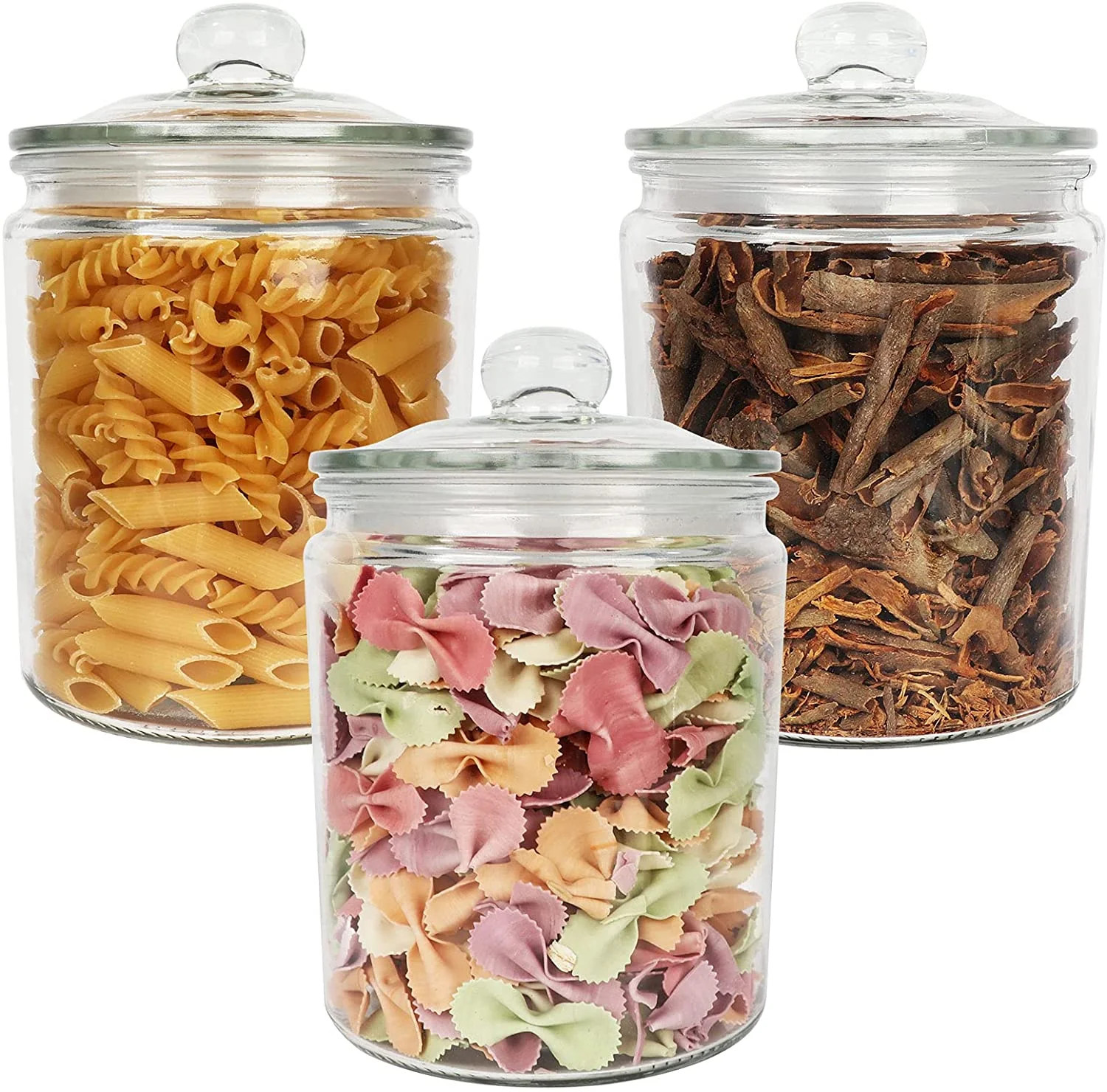 1/2 Gallon 64 oz Glass Jars with Airtight Seal Lid For Household,Set of 3 Pack,2 Liter Glass Food... | Walmart (US)