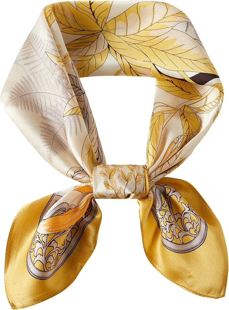 100% Mulberry Silk Neck Scarf, 21"x21" Silk Hair Head Scarf for Women Men, Lightweight Square Sil... | Amazon (US)