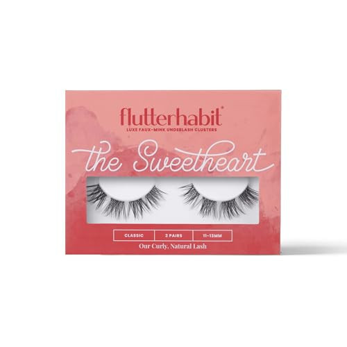 FlutterHabit The Sweetheart Lashes, 2 Sets of Eyelashes, DIY Natural & Curly Lash Extensions, Up to 10 Day Lash Wear, Salon Quality Cluster Eyelashes for a Natural Look, No Glue Included | Amazon (US)