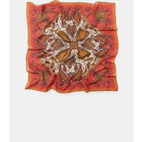 Zara - Paisley Print Viscose Silk Scarf - Red - M - Woman | Zara US