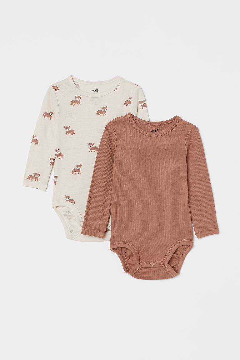 2-pack Long-sleeved Bodysuits | H&M (US + CA)