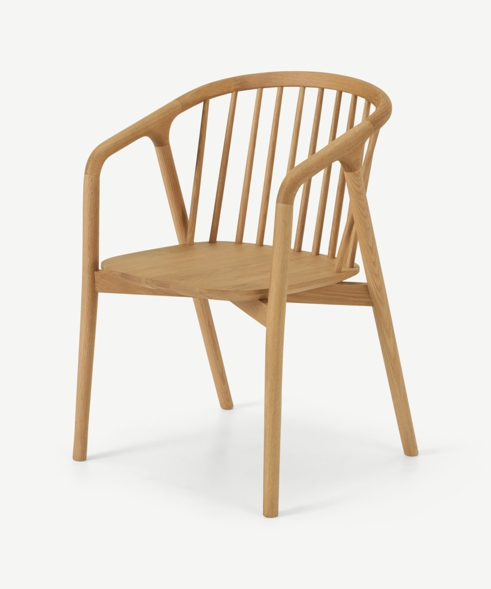 Tacoma Carver Dining Chair, Oak | MADE.COM (UK)
