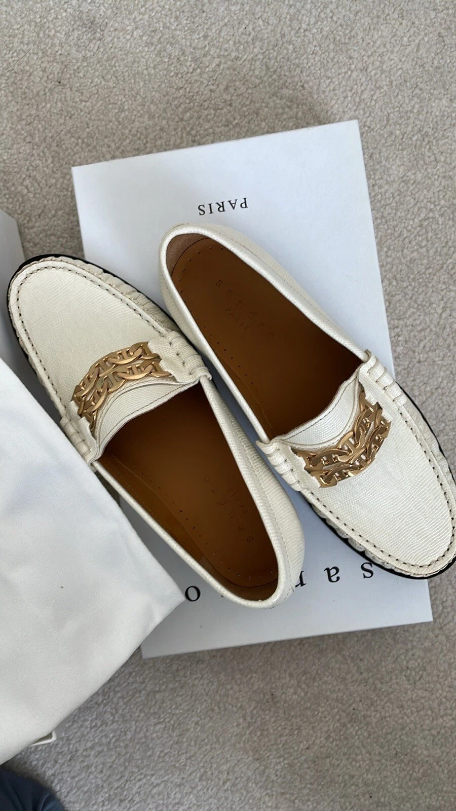 Sandro Cream Penny Loafers  | eBay | eBay US