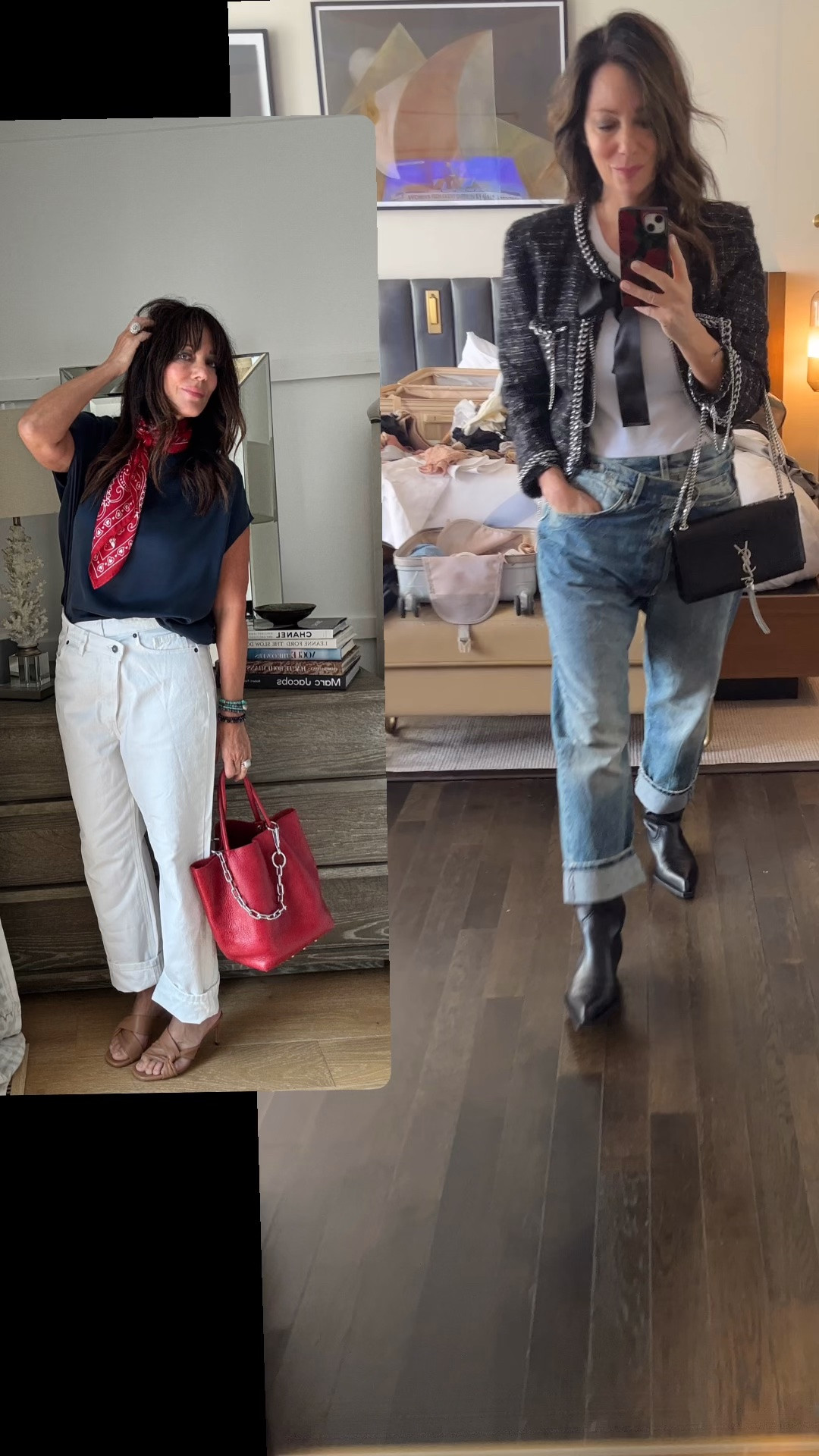 $495 vs. $55 
Wearing size 28 in the R13 and 6 in the White pair!

#LTKOver40 #LTKSaleAlert #LTKmomlife