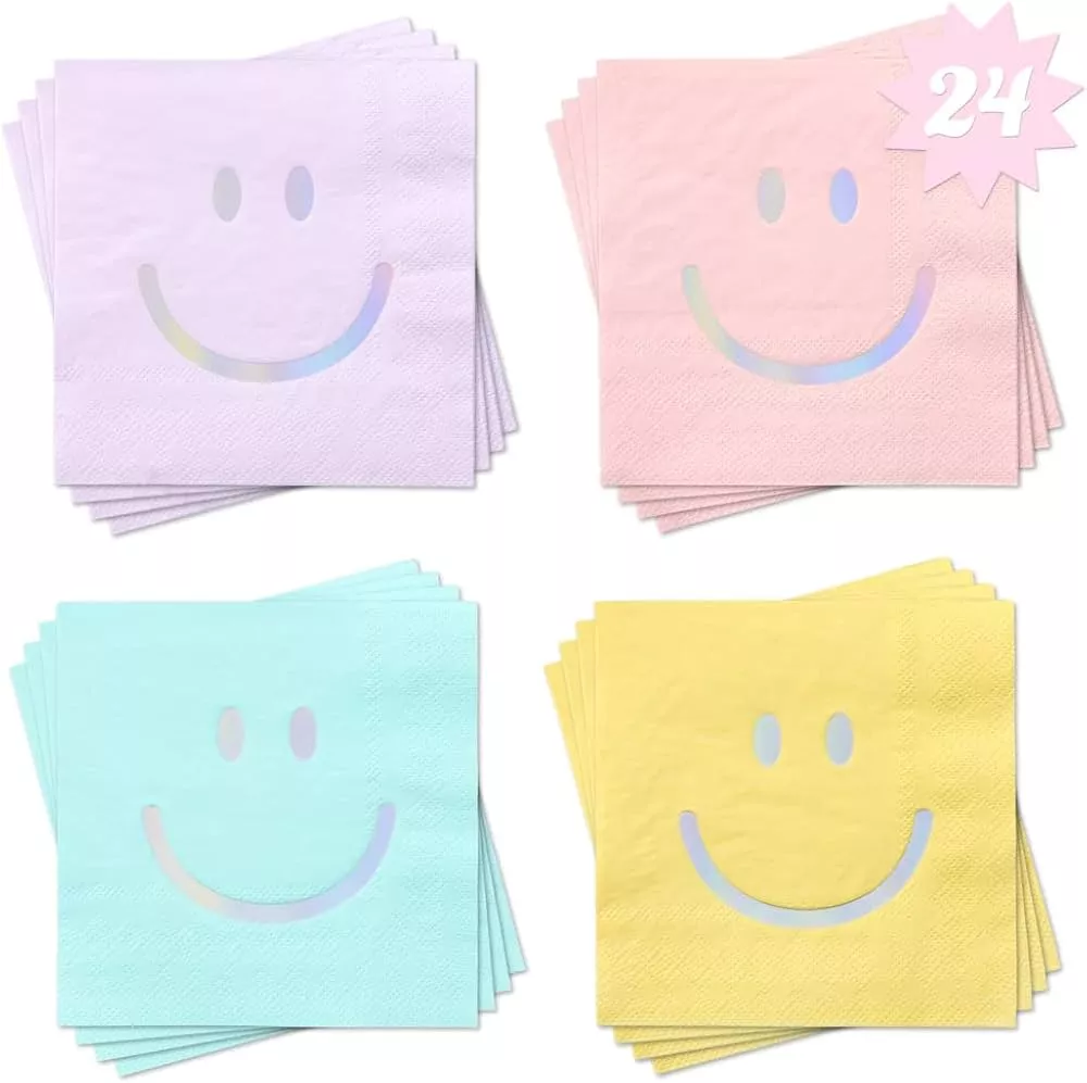 Smily Drink Pouches & Butterfly Straws 16ct