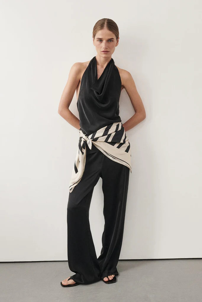 PERCY BLACK SILK PANT | DISSH