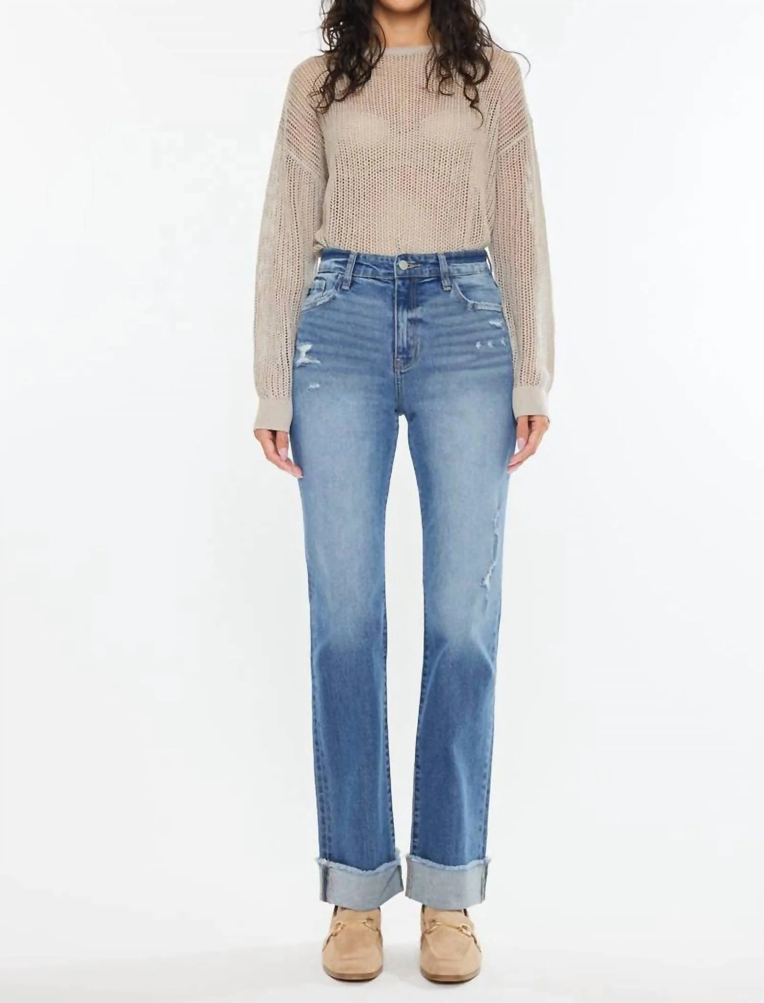 Trini Essentials High Rise Straight Jeans In Medium Wash | Shop Simon