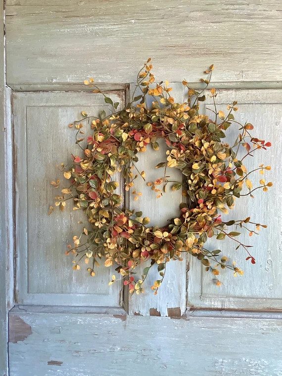 14 Fall Bog Vine Wreath Fall Wreath Rusty Bog Pimpernel - Etsy | Etsy (US)